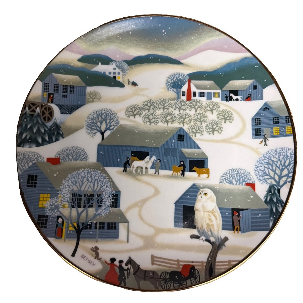 Betsey Bates Silent Night 9.25" Collector Ceramic Plate 1979 Vintage